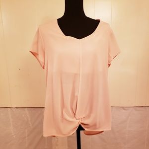 Monteau Los Angeles light pink high low blouse